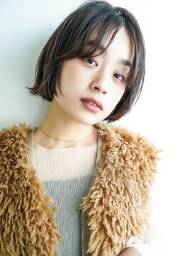 シェル 立川(shell) 黒髪スタイル２０代３０代４０代５０代大人ボブシースルーバング