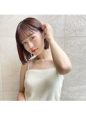 [代々木]ナチュラルピンクスイートAラインの甘辛ショートボブ
