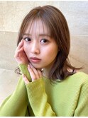 大人可愛いくびれミディ/小顔/シースルーバング/切りっぱなし