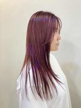 ヘアーサロン イルア 北越谷(hair salon I'LUNA) ベリーレッドなロング。11.5