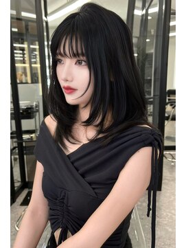 ランズ(LANDS) ミディアム レイヤーカット 【韓国ヘア 大阪 梅田】