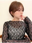 ハイライト白髪ぼかしダブルカラーインナーカラーショートボブ