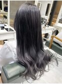 ブリーチなしダブルカラーラベンダーグレージュカラー