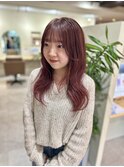 ツヤ感◎ピンク系レッドで大人かわいいな雰囲気に♪