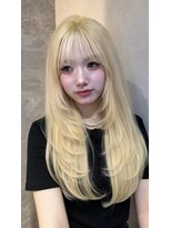 ロンド ルージュ 銀座店(Lond rouge) ミニウルフレイヤーカット顔周り前髪韓国ミディアムロング/銀座