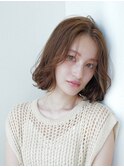 チョコグレージュ/20代30代大人かわいい/ミディアムレイヤー