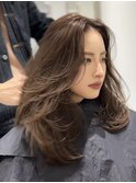 韓国ヘアーハッシュカットレイヤーカットハイライトカラー