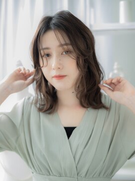 カバーヘア ブリス 川口(COVER HAIR bliss) くせ毛パーマ風/ミディアムレイヤー/ココアブラウンアッシュg