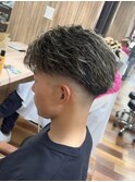 メンズハイライト/メッシュパーマ/スキンフェード/金メッシュ