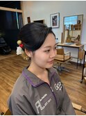 夜会巻で上品に。岡山ヘアセット/十日市/大元/青江/岡南