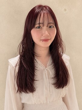 シキクーパー ヨコハマ(siki cooper) ブリーチなしダブルカラー ワインレッド レイヤーカット