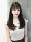 ブリーチなし姫カットワンホンレイヤーロングレイヤー薄め前髪☆