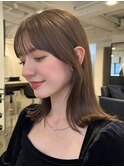 ミディアムヘアレイヤーカット前髪カット髪質改善トリートメント