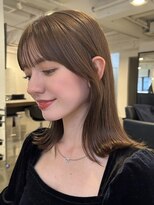 アビー 福岡天神(ABBEY) ミディアムヘアレイヤーカット前髪カット髪質改善トリートメント