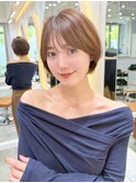 ショートボブ/顔周りカット/30代/40代/50代/丸みショート