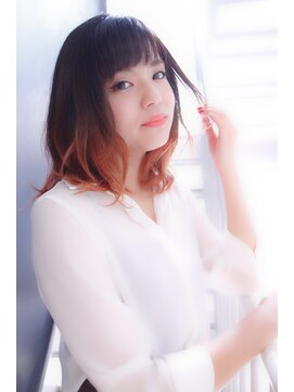 ブーケ(BOUQUET) 3Dカラー・ジグザグバング・大人かわいい・小顔・無造作・カール