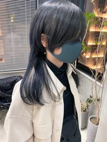 テトヘアー(teto hair) デザインカラーハイライトグレーネイビーアッシュブリーチカラー