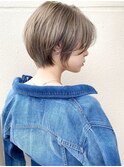 【Say.福岡】 前髪長めショートボブ×カーキベージュ×レイヤー