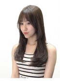 【レイヤーロング】オリーブグレージュアッシュカラー