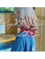 カフェアンドヘアサロン リバーブ(cafe&hair salon re:verb)&nbsp;インナーレッドのロイヤルアッシュグレージュ