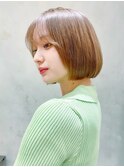 ボブ/顔周り/前髪カット+ブリーチ◎ハイトーンカラー[原宿]