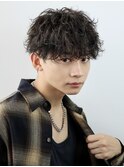 波巻きパーマメンズツイストスパイラルパーマツーブロック
