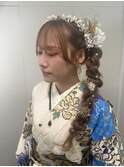 成人式set サイド編みおろし