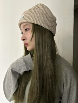 メゾンアクア 表参道(Maison ACQUA) ☆ブリーチなしダブルカラー オリーブ オリーブベージュ ボブ