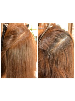 自然に馴染むイルミナカラーをブレンドしながら、赤みのでやすい白髪染めも”おしゃれなカラー”を楽しめる