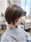自然な丸みのナチュラルなショートボブ
