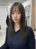 【レイヤーカット×暗髪カラー】くびれヘア