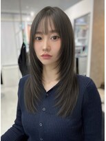 マーシュ 梅田(marshu)&nbsp;【レイヤーカット×暗髪カラー】くびれヘア