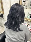 暗めカラーグランマッシュデザインカラーフェイスフレーミング