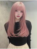 ホワイトピンク ケアブリーチ レイヤー 顔周り