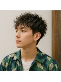 メンズツーブロック無造作パーマ 20代 30代 40代 50代 60代