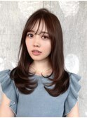 ミディアムレイヤーカット/20代30代40代/顔周りカットワンカール