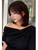 ランズ アネックス 梅田(LANDS ANNEX)&nbsp;前髪ありカシスピンクレイヤーカット 【大阪 梅田】