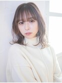 大人可愛い美髪20代30代小顔ミディグレージュ46