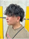 メンズマッシュウルフパーマスパイラルパーマニュアンスパーマ