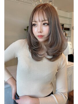 ヘアーズ ベリー 小倉店(hairs BERRY) ★BERRY美髪シフォンベージュフェイスレイヤーフレアバング艶髪