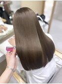 うる艶透明感王道ロング大人ショコラブラウン新宿髪質改善