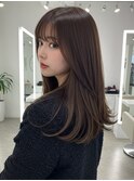 美髪/ワイドバング/レイヤーカット/くすみベージュ/新小岩駅
