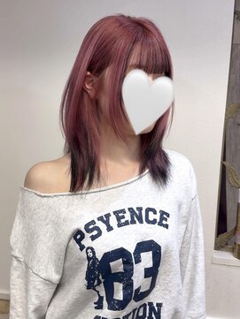 カミケン 黒岩店　kamiken・ ブリーチデザインカラー×ピンクカラー【カミケン黒岩店】