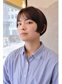 20代/30代/美シルエット★シースルーバング丸みショートボブ
