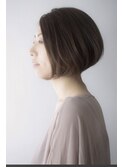 センターパートのナチュラルボブリー【HANABUSA藤江】