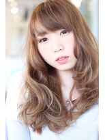 エルデ ナインズ ヘアー スタンド 川口店(elde 9's HAIR STAND)&nbsp;55モーブカラー&セミウェットなワイドバングなくびれミディ 川口