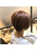 【Zina札幌】オレンジベージュ×ショートボブ