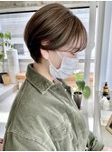 大人ショートボブマッシュショートハイライトショート前髪あり