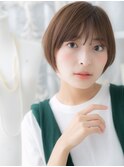 斜めバングくすみカラー小顔ショートマッシュc5越谷20代30代40代