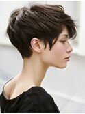 ☆ダークパープルナチュラルショートミルクブラウン髪質改善ボブ